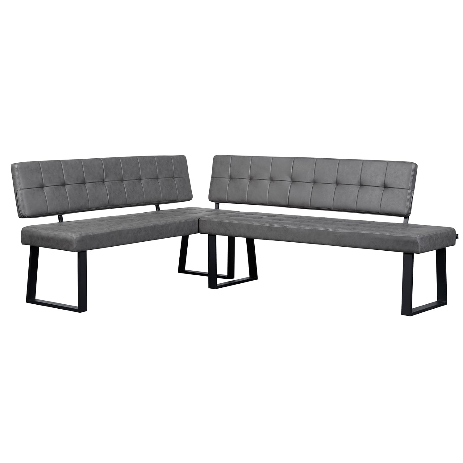 B&D home® Eckbank AKA – Esszimmerbank mit Lehne, beidseitig montierbar (Links/rechts), Kaltschaum-Polsterung, platzsparend, für Esszimmer, Küche & Flur, ca. 216 x 160 cm