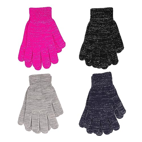 Undercover 3 Pairs Ladies Lurex Magic Gloves GL1001 Assorted Colours