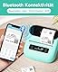 Phomemo M220 Etikettendrucker, Bluetooth Monochrom Edikettengerät Tragbarer Etiketten Drucker, Unterstützung mit Phones&PC, Etikettenhersteller für Zuhause, Einzelhandel, Büro,Grün