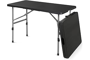 MoNiBloom 4Ft Folding Card Table: Foldable, Portable, Lightweight Picnic Table