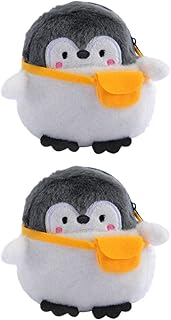 TOYANDONA Small Coin Purse 2Pcs Penguin Change Purse Mini Wallet Multi- Functional Bag Girls Change Bag for Shopping Coin Loose Change Plush Coin Change Purse
