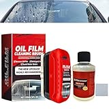 Car Glass Oil Film Remover,Automotive Oil Film Cleaning Brush,Liquido Limpiaparabrisas Limpieza Coche,Quitamanchas Para Parabrisas,Cepillo De Limpieza Película Aceite Para Automóviles