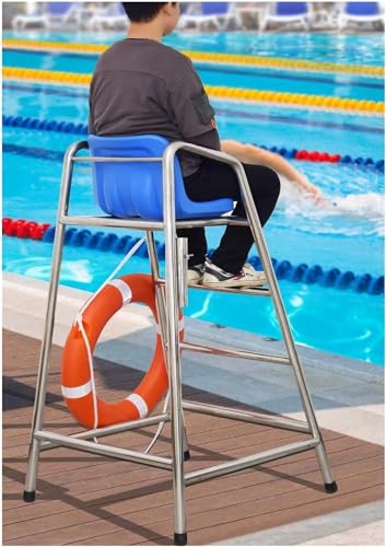 Silla salvavidas para piscina alta 150 cm acero inoxidable miniatura 1