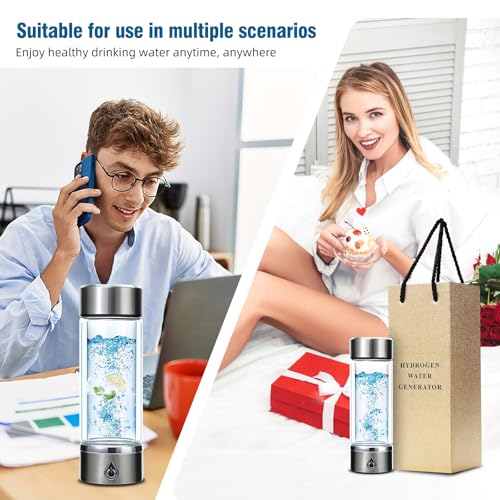 Upgraded Hydrogen Water Bottle, Portable Hydrogenated Water Bottle with SPE PEM Technology, 420ml Hydrogen Water Ionizer Machine, Hydrogen Water Bottle Generator for Home, Office, and Travel - Image 7