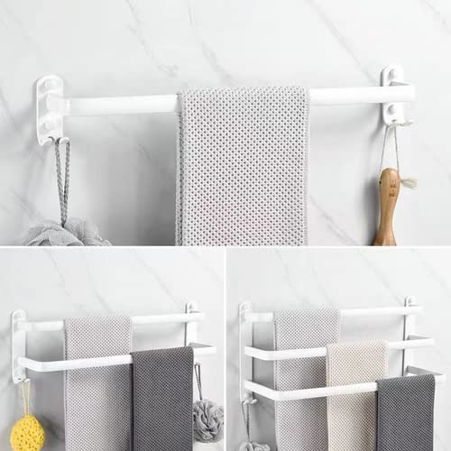 Porte-serviettes Mural ILAMSHAR 3 étages – Noir, Aluminium, Sans Perçage