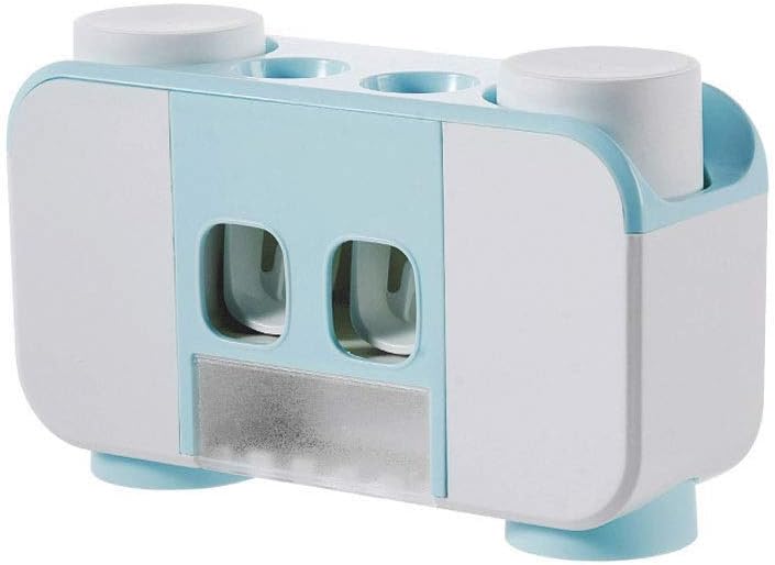 Wall-Mounted Toothbrush Holder with 2 Toothpaste Dispensers 4 Cups and 5 Toothbrush Slots Toiletries Storage Rack (Color : A) (C)