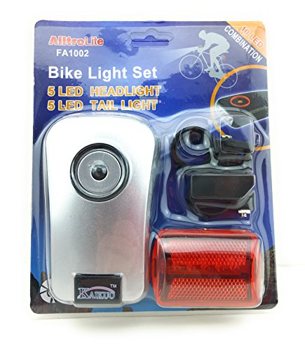 5 LED Flat Head Bike Light w/ Back Reflector (AF1002)