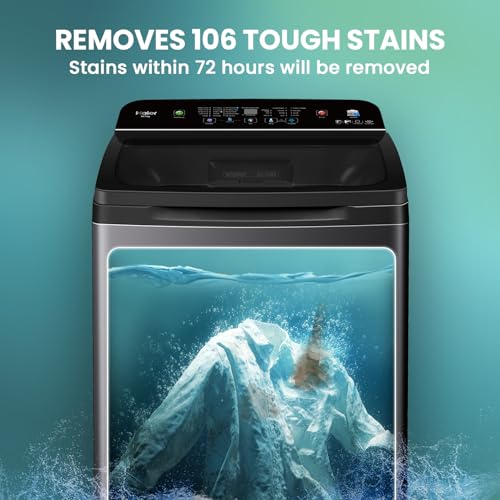 Image of Haier Smart Choice SmartChoice 10.5 kg 5 Star Inbuilt Butterfly heater, Oceanus Wave Drum Washing Machine Fully Automatic Top Load (HWM105-H688BK,Black)