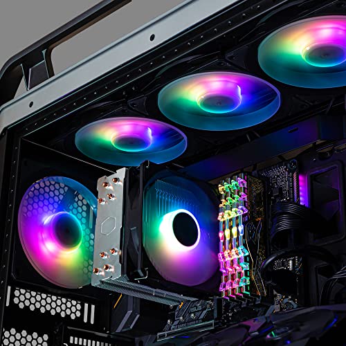 Cooler Master Mobius 140P ARGB Ventilateur pour Radiateur - Design Ring Blade (PWM), Roulement à Boucle Dynamique (max. 76.5CFM, 2.3mmH2O, 30dBA), Cadre Chanfreiné Air-Focus, ARGB Gen 2 (Lot de 2)