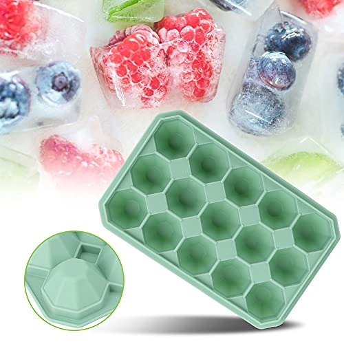 Bandeja de silicona para cubitos de hielo con tapa miniatura 3