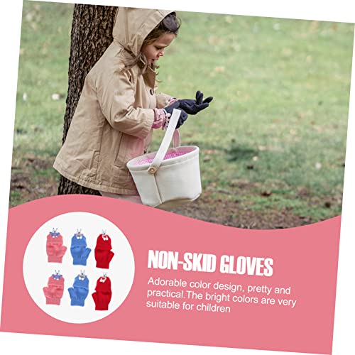 BESTYASH 3pairs Boy Girl Writing Gloves Half Finger Design for for Outdoor Sports Mixed Colors for Boys Girls for Notes Reading4