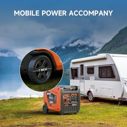 Image of AIVOLT 8000W Dual Fuel Inverter Generator 50A RV Generator | Dual Fuel Ready, 120V /240V, Super Quiet 62 dBA, Clean Inverter Power, CO Auto-Shutoff, Electric Start, Portable with Wheels