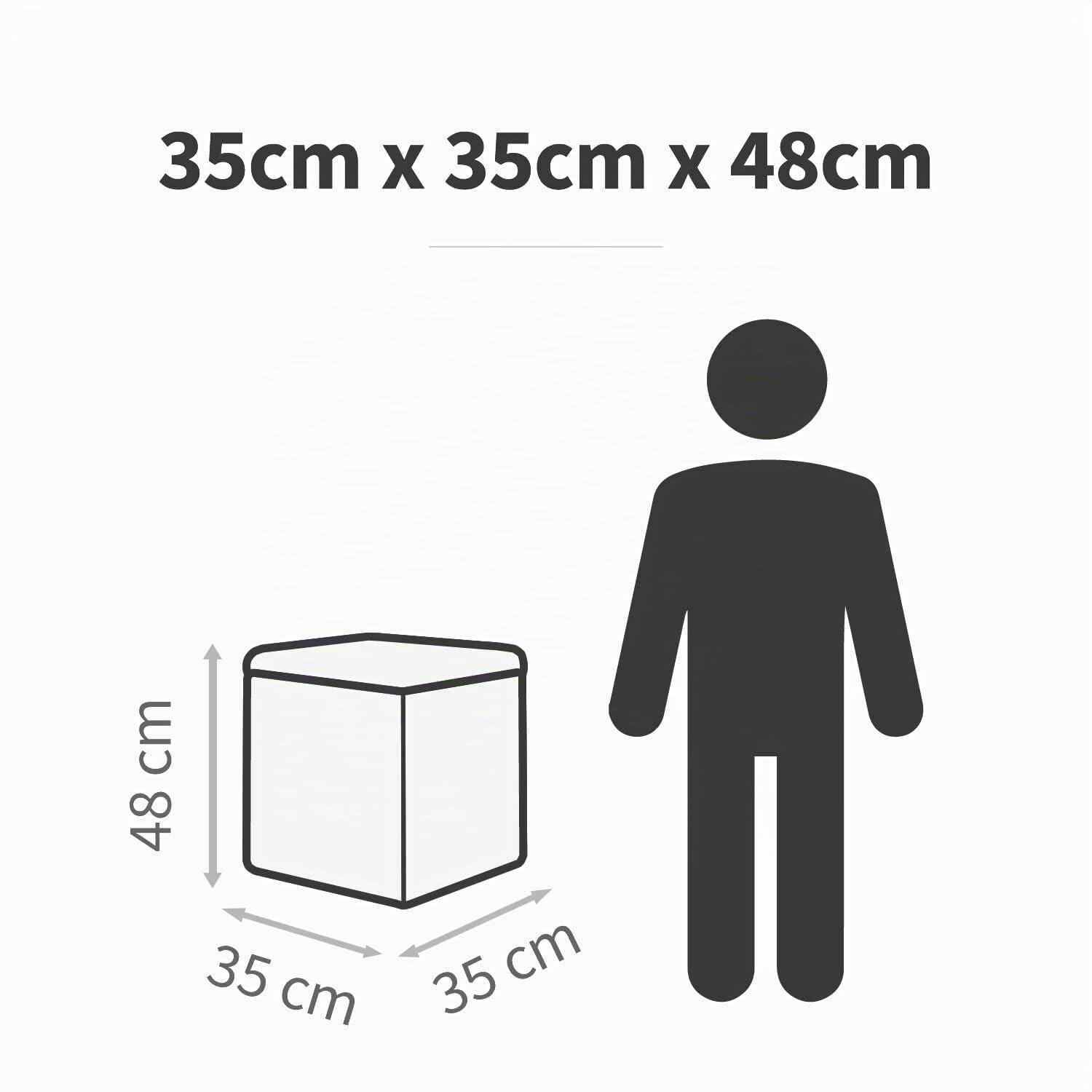 Happers Pack 2 Poufs Cube Rangement en Similicuir pour Salon ou Chambre Noir