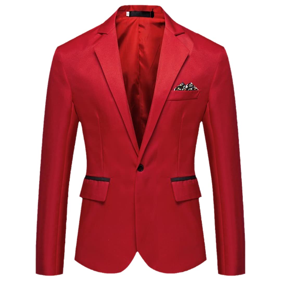 Men's Slim Solid Color Suit Wedding Casual Business Formal Men's Suit