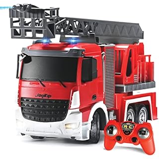 JoyKip Remote Control Tractor Toy, RC Truck Set Tractor and Trailer Toy-Front Loader Combine Harvester Farm Toys Kids Loading Vehicle Farming Toys with 8 Wheels for 3+ Years Old Boys Gift (Red)