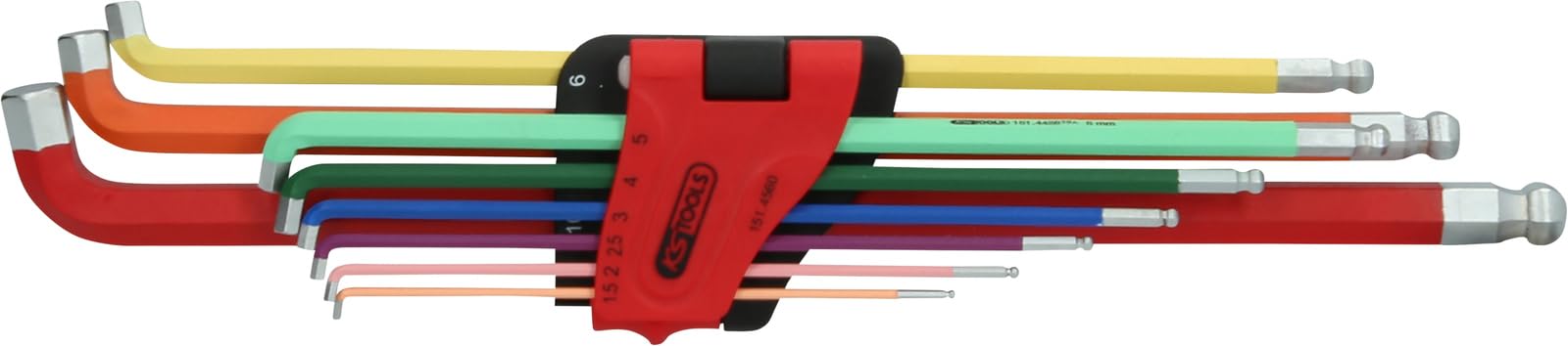 KS Tools 151.4560 Ball Ended Hexagon Key Wrench Set, 108° Angled, ...