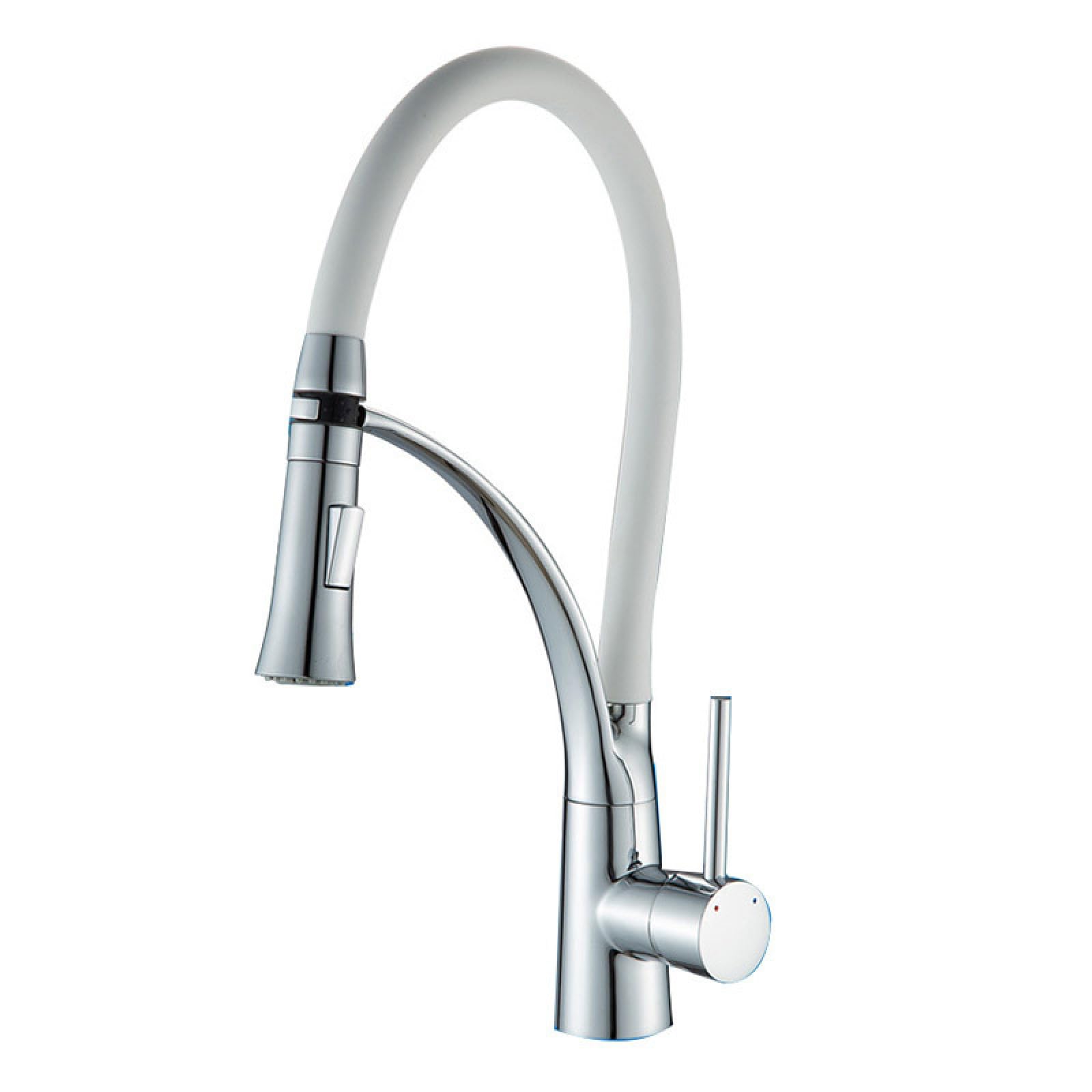 Grifo de tubo de goma universal tubo de silicona, cuenco de cocina de goma fría y caliente, grifo extraíble de goma, azul universal (incluido el tubo de entrada de agua)