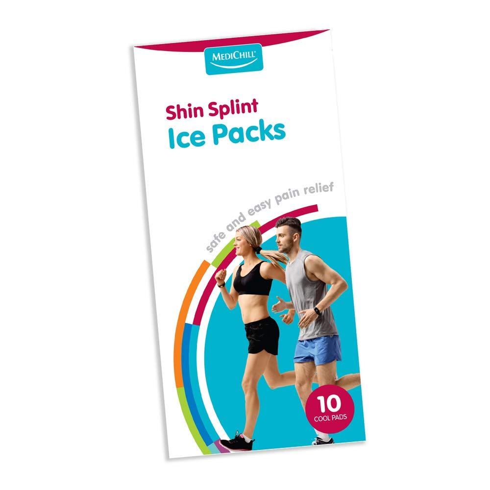 Medichill Cool Cubes (Long Sheet 6x22cm) - Reusable Ice Packs for Shin Splints (10 Pack)