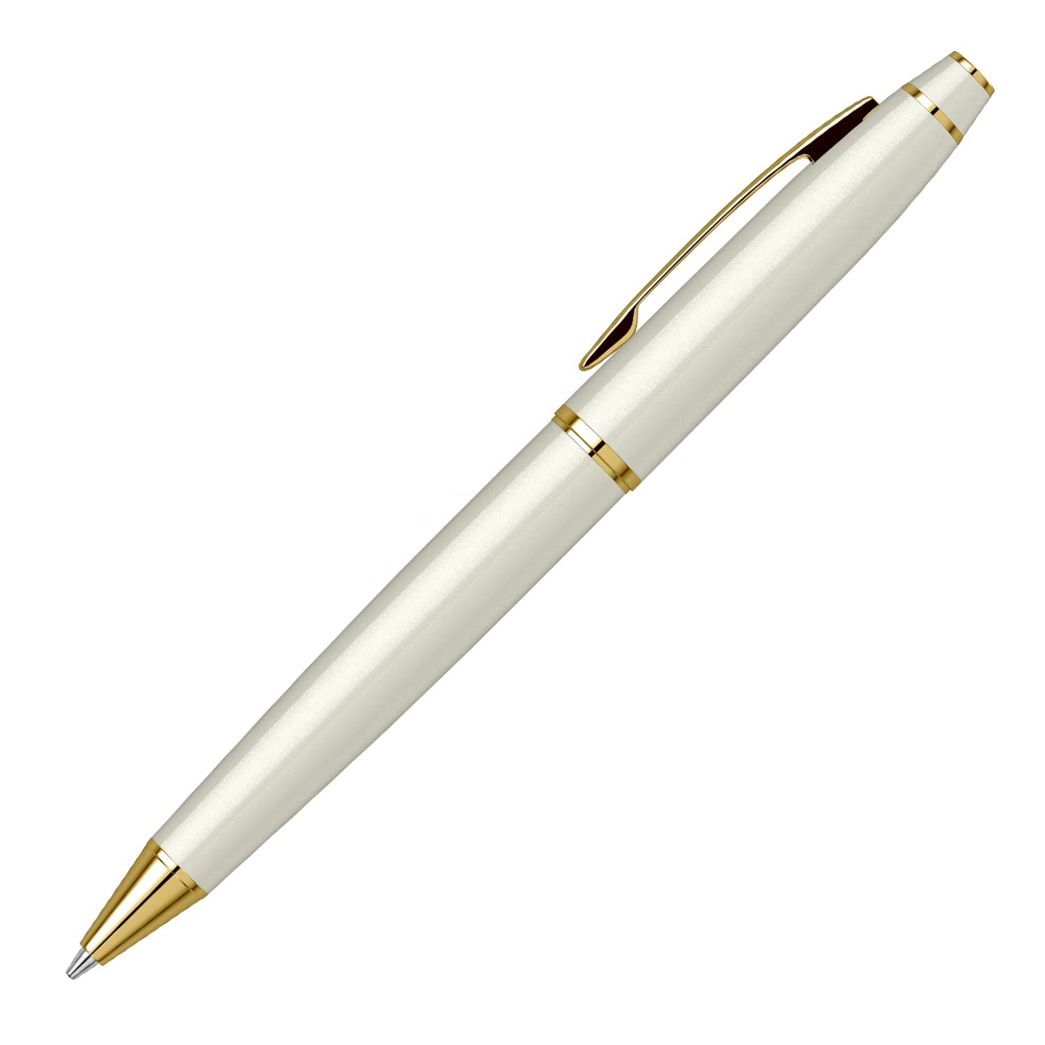 Scrikss Noble 35 Pearl White Finish ołówek mechaniczny, pozłacane wykończenie, mosiężny korpus pokryty wieloma warstwami białego lakieru, ołówek ołowiany 0,7 mm, kolekcja Elegance 78706