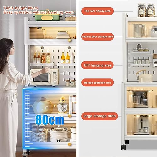 Meuble micro-ondes et buffet de cuisine à portes rabattables - 5