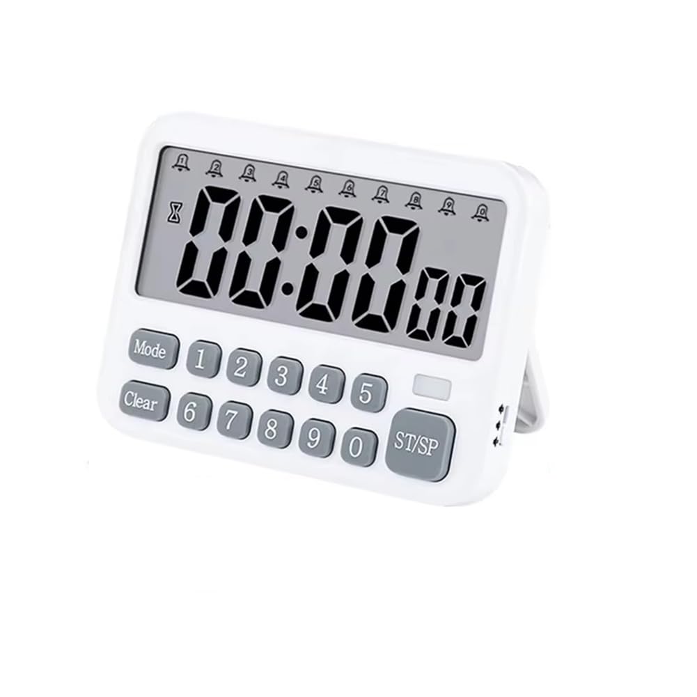 NIZEAMI Digital Kitchen Timer 10-Alarms Clocks 99 Hours Countdown Mute/Vibration Magnetic Alarm Clock Table Timer
