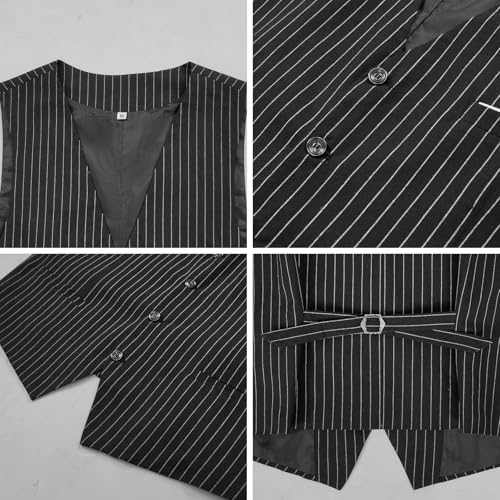 Men's 4 Piece 1920s Suit One Button Vintage Suit,Jacket Vest Pants with Hat4