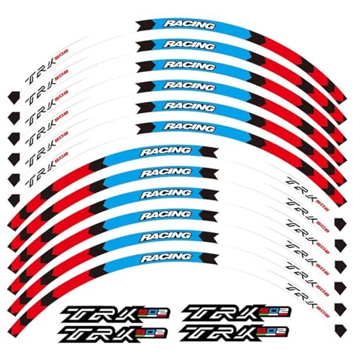 NMBZVE Felgenaufkleber Motorradzubehör-Felgenaufkleber Reflektierende Felgenaufkleber Abziehbilder Reflektierende Felgen Für Benelli TRK 502 TRK502(Style 1)
