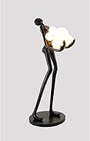 WAGLOS Human-Shaped Fiberglass Floor Lamp - Modern Art Sculpture with Glass Shade, 160cm White for Living Room, Bedroom Decor