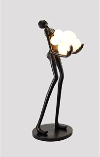 WAGLOS Human-Shaped Fiberglass Floor Lamp - Modern Art Sculpture with Glass Shade, 160cm White for Living Room, Bedroom Decor