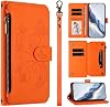 Funda para teléfono compatible con ZTE Nubia Neo 5 GT 5G Naranja | Con tarjetero, billetera con cierre, broche magnético y tapa abatible 2
