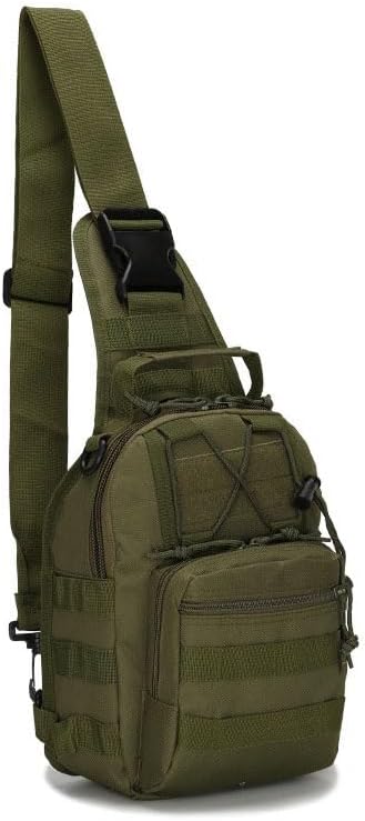 Tactical Sling Shoulder Backpack for Men, Outdoor MOLLE Military Chest Bag EDC Crossbody Bag Small Sports Backpack (Army green) - Image 2