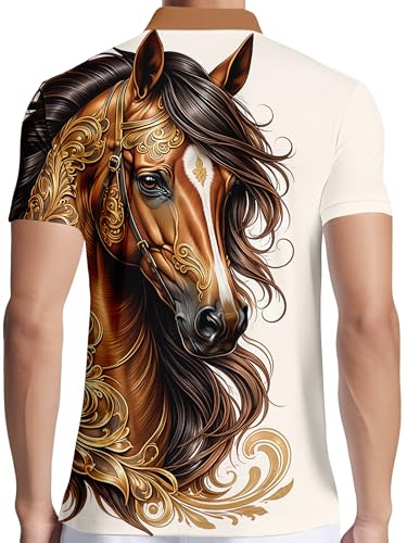 Image of PAGYMO Funny Golf Shirts for Men Crazy Printed Pattern Novelty Moisture Wicking Performance Mens Polo Shirt