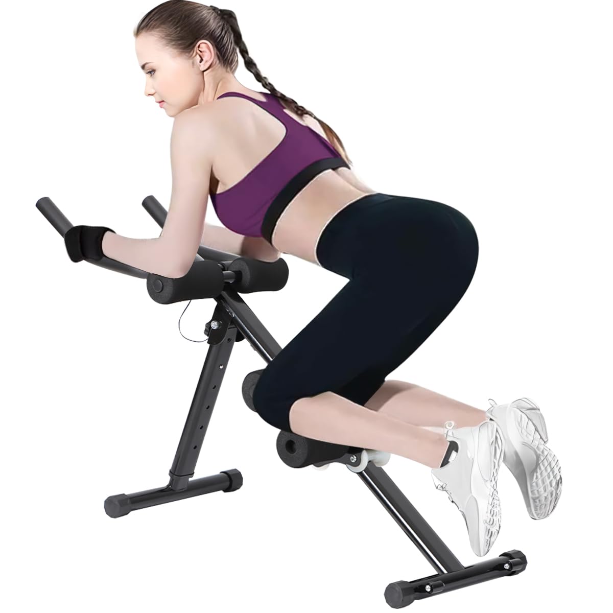 Panana Ab Machine Abdominal Trainers AB Workout Machine for Home Gym Foldable Core Strength Training Ab Cruncher Fitness Equipment with 5 Levels and Digital Display