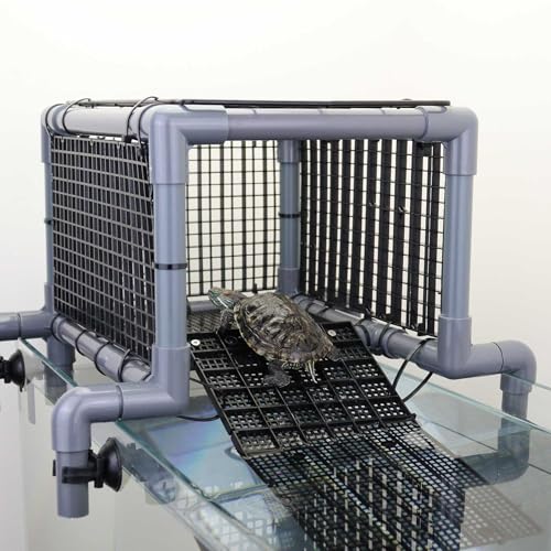 MLONDHSU Turtle Basking Platform Dock, Tank Topper with Non-Slip Ramp for Aquatic Turtles, Fits 20 25 29 55 Gallon and 40-Gallon longAquarium Tanks, Secure Resting and Drying Area