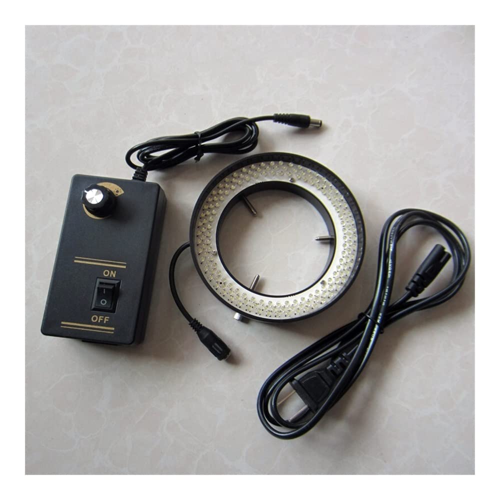 Microscope 156pcs Purple Color Light Illuminated LED Zoom Adjuatable LaboratoryStereo Microscope Ring Bulb Lamp 110V-220V