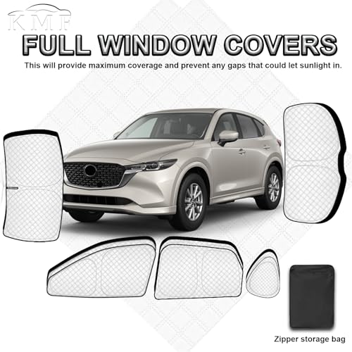 Image of KMF Windshield Sun Shade Replacement for Mazda CX-5 Accessories 2017-2024, Side Window Sun Shade Cover Sun Visor Shield Cover, Rear Window Sunshade for Camping /Baby UV Block and Privacy Protect