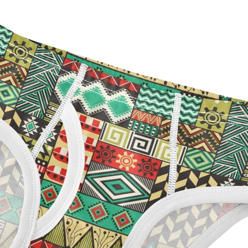 Boys' Exclusive Briefs Toddler Underwear 95% Combed Cotton Boxerbriefs 2T Geometric Tribal Pattern 254
