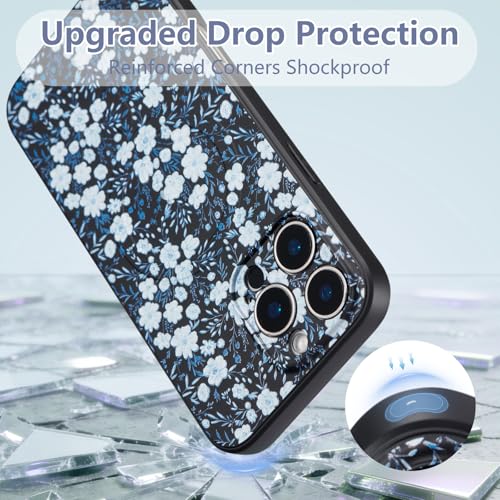 Coque iPhone 16 Pro Max fleur magnétique compatible MagSafe silicone antichoc