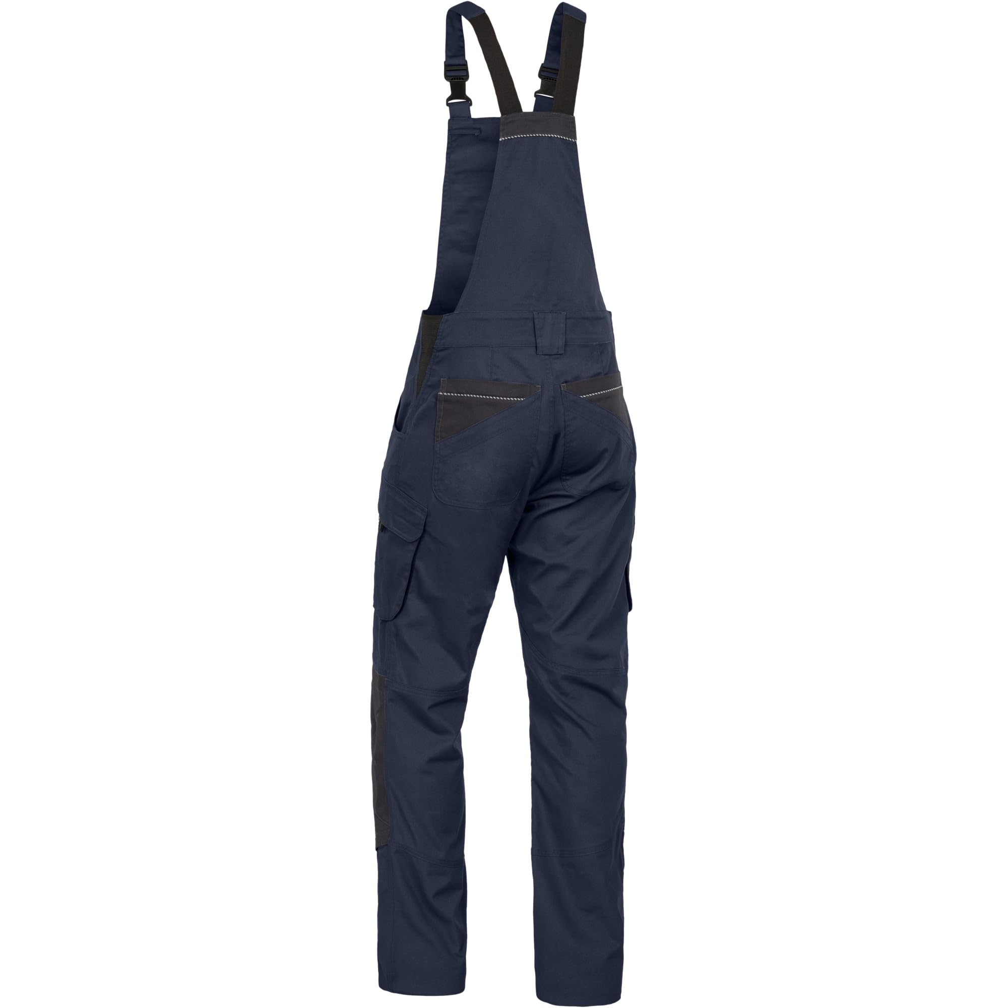 Leibwächter Dynamic Line Arbeitslatzhose Herren, Stretch Latzhose mit Reflexpaspeln und Knieverstärkung, Arbeitshose mit Taschen für Baustelle, Werkstatt und Montage