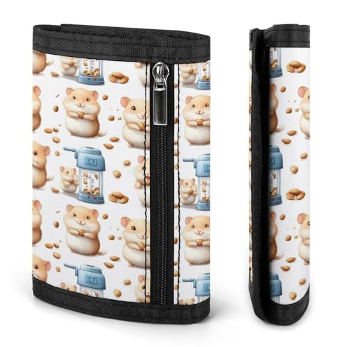 Cartoon Hamster Nut Print Wallet for Men, 8 Credit Card Holder Slim Minimalist Front Pocket Small Mens Bifold Wallets2