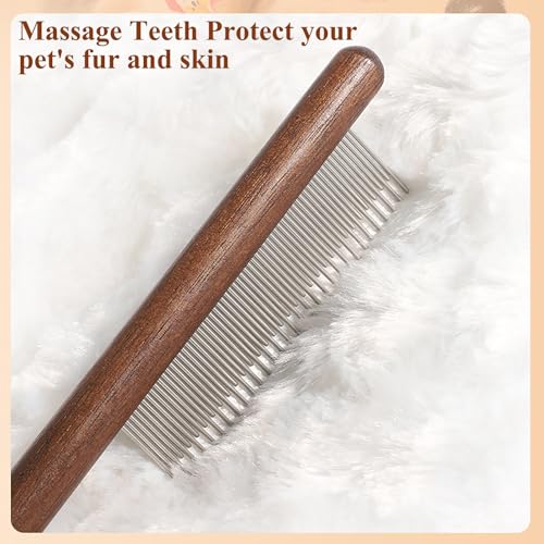 Image of Pet Dog Cat Shedding Comb - Hair Buster Grooming Comb for Cats and Dogs, Rabbits, Daily-Use Cat Deshedding Brush, for Cats with Short and Long Fur (Sparse Teeth)