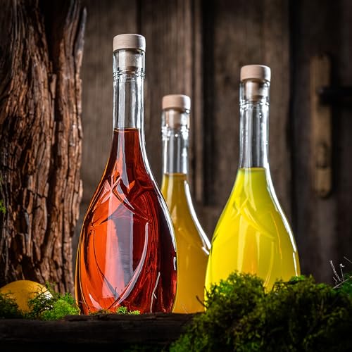 KADAX 5er Set Glasflaschen 500ml mit Korken – Leere Flaschen zum Befüllen für Likör, Schnaps, Öl & Essig, ideal zum Verschenken… – Ansicht 2