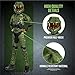 Halo Infinite Master Chief Costume, Kids Size Video Game Inspired Character Jumpsuit, Classic Child Size Large (10-12), Green & Black