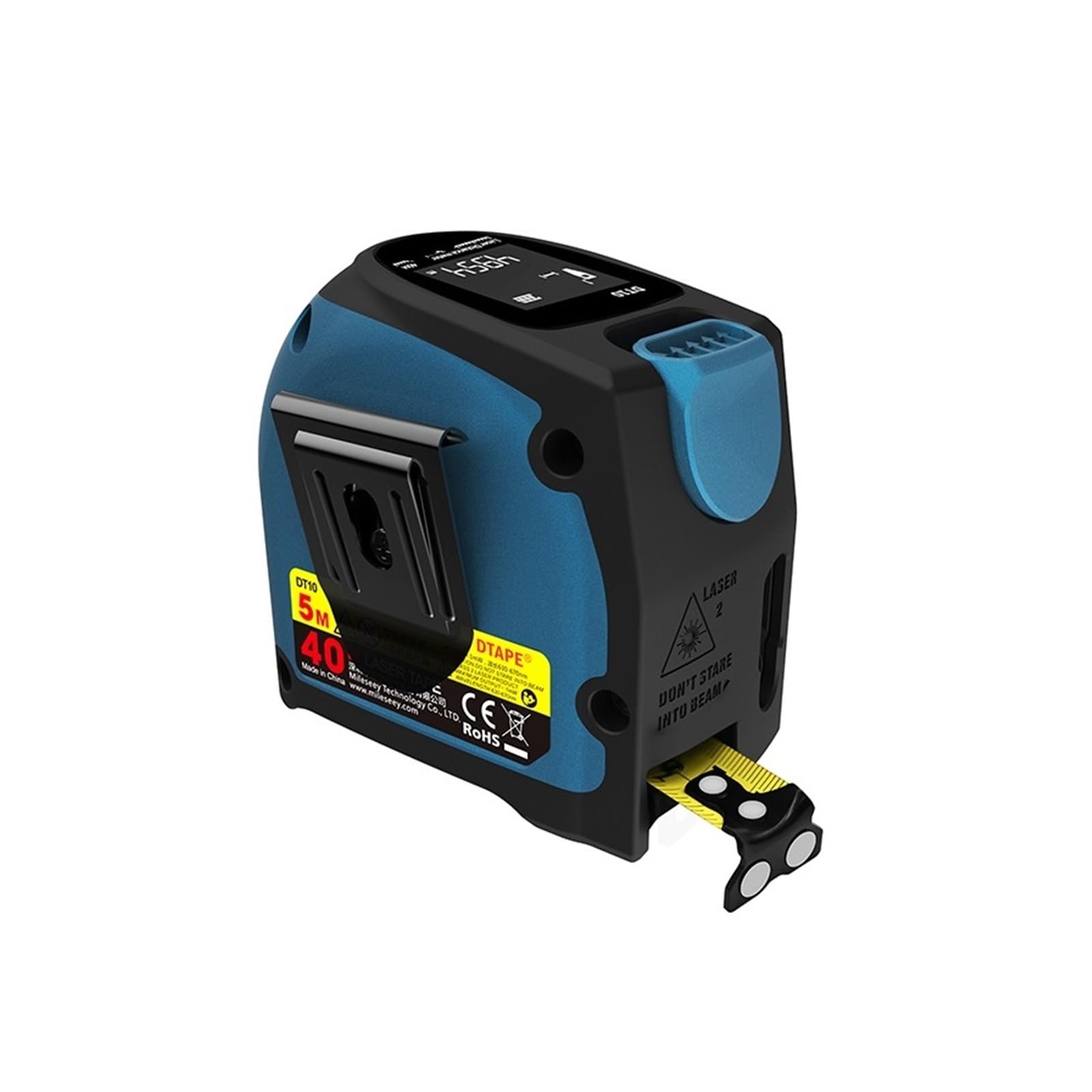 Medidor de Distancia láser Cinta de telémetro Bluetooth portátil, Herramienta de Medida de Pantalla Digital Recargable for el diseño del hogar Alta precisión(DT10 DTAPE)