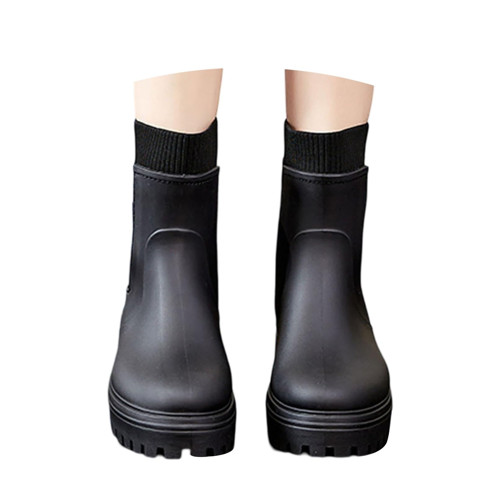 Generico Stivali Da Pioggia Da Donna Stivaletti Donna In Gomma Impermeabili Stivaletti Pioggia Antivento Stivali Pioggia Donna Comode Scarpe Da Pioggia Rain Boots