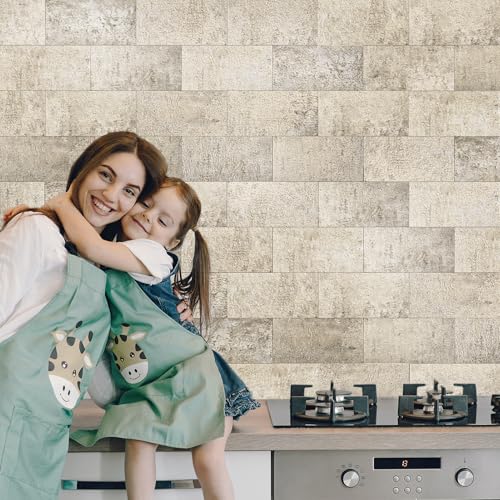 Image of Art3d 102-Pack Peel and Stick Backsplash, Stick on Subway Tile, Stone Beige