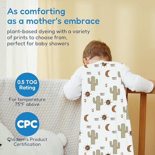 Image of TotAha Boho Lion Sleep Sack 3-6 months 3 Pack, Buttery Soft, Safe Wearable Blanket Baby Sleeping Bag with 2-way Zipper, 0.5 TOG