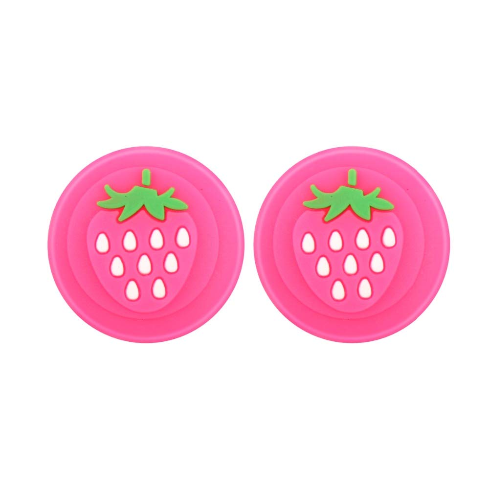 Thumb Stick Grip Cap Joystick Cover for Nintendo Switch Switch Lite Controller Thumbstick Case Colorful Strawberry 2PCS Hot Pink