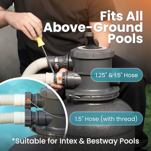 Image of 15 inch Sand Filter Pump for Above Ground Pool with Timer