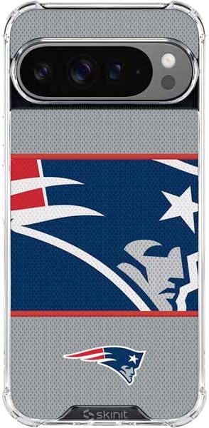 Skinit Clear Phone Case Compatible with Google Pixel 10 Pro - Officially Licensed NFL New England Patriots Black & White Design